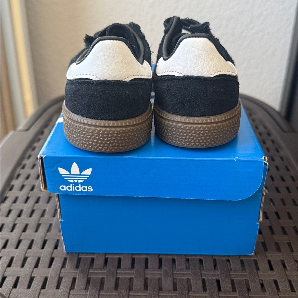 Adidas Handball Spezial Black Suede Toddler Sneaker - Picture 4 of 11